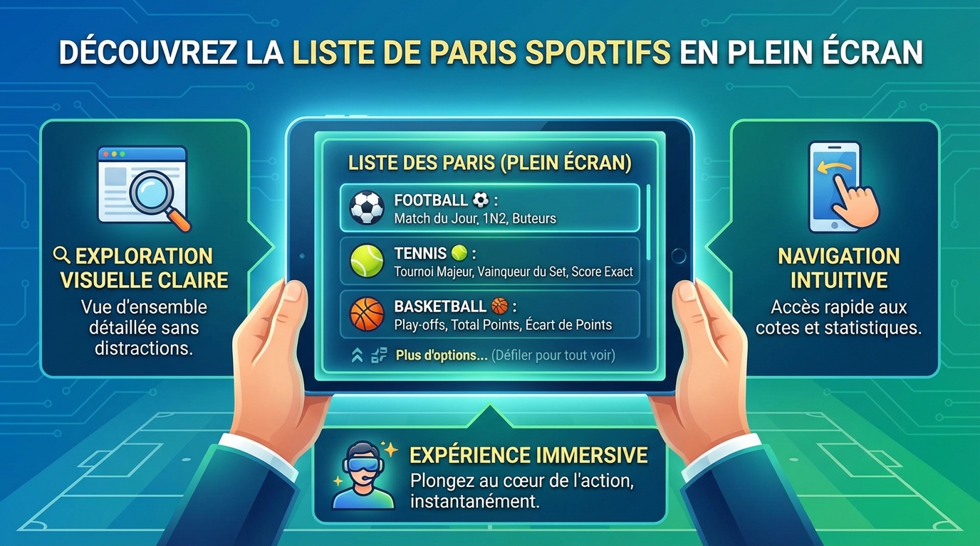 Découvrez la liste de parions sport en plein écran 1 Comment accéder à la liste Parions Sport ?