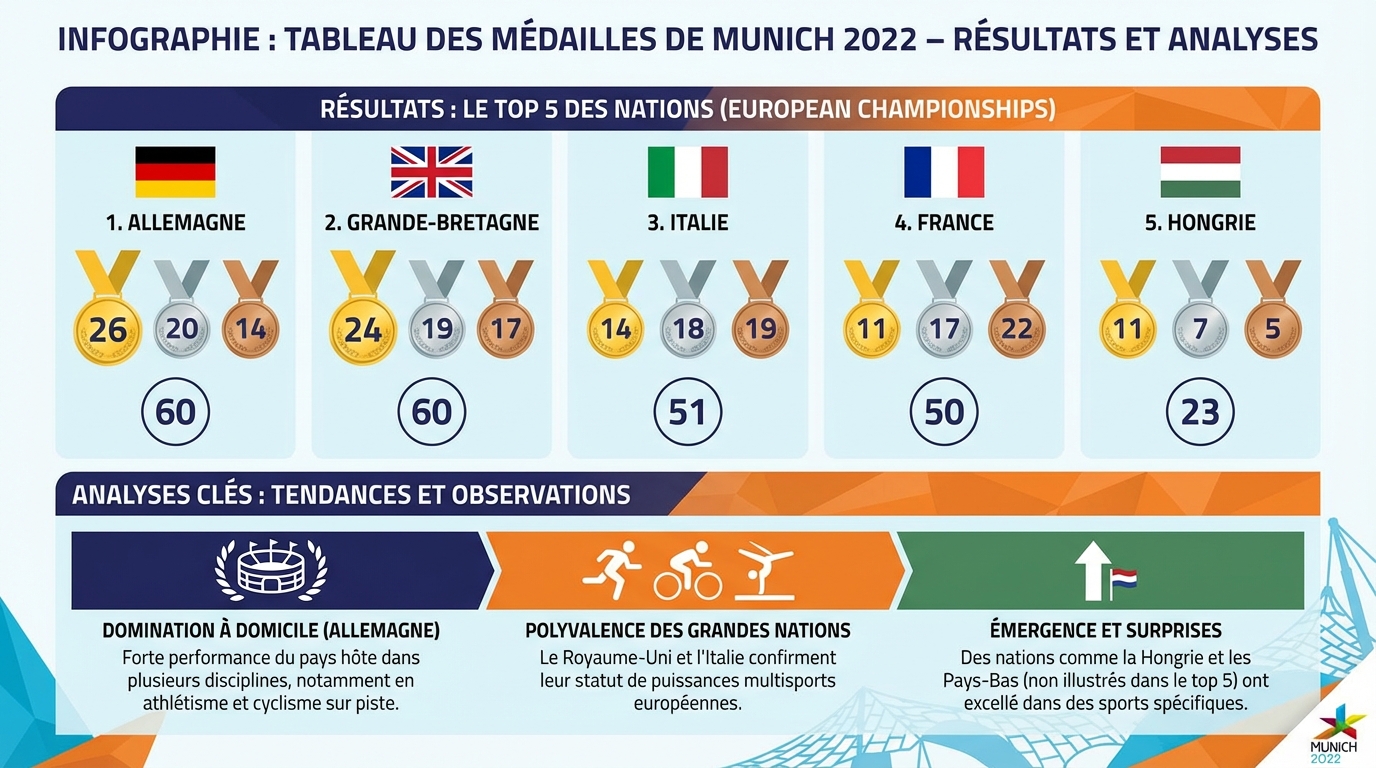 Tableau des médailles de munich 2022 : résultats et analyses 1 Analyse des performances par pays